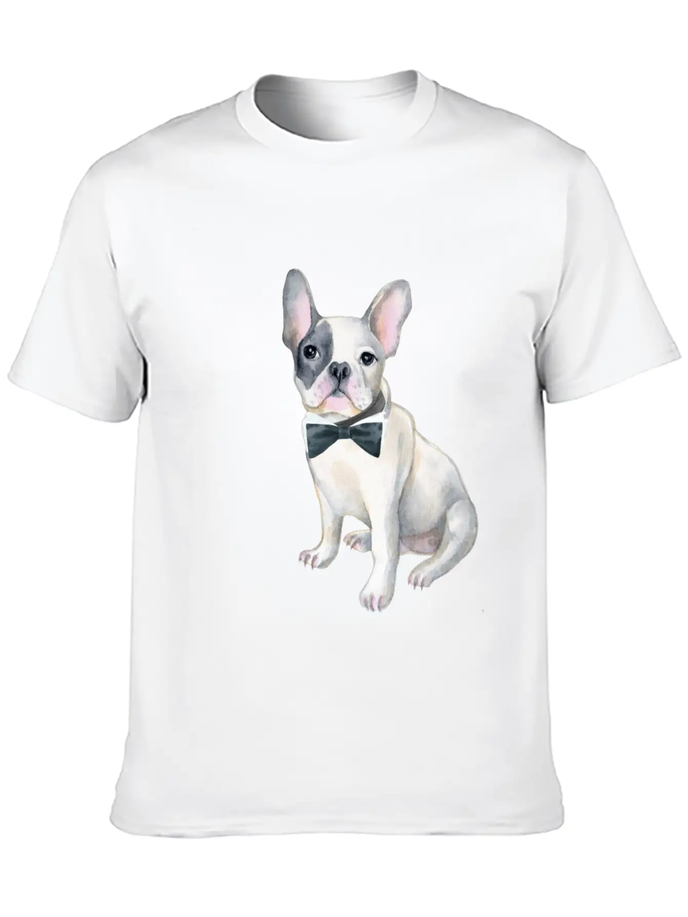 Frenchie French Bulldog Blackbowtie Dogs In Basic Graphic T-Shirt ¨C Daily Comfort In Soft Cotton