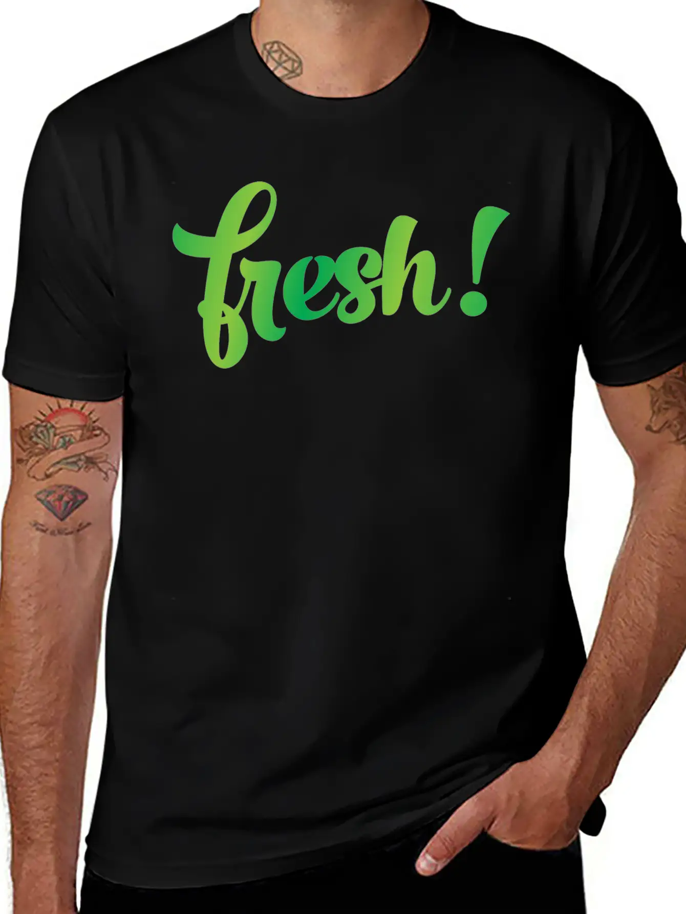 Fresh! Fresh Green New Bathe Feeling Basic Graphic T-Shirt ¨C Daily Comfort In Soft Cotton