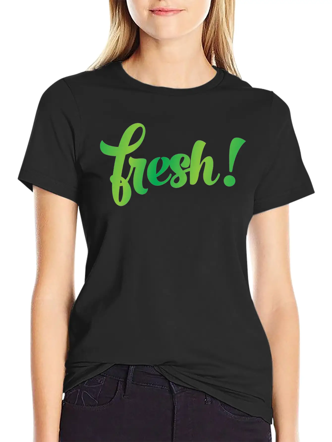 Fresh! Fresh Green New Bathe Feeling Basic Graphic T-Shirt ¨C Daily Comfort In Soft Cotton