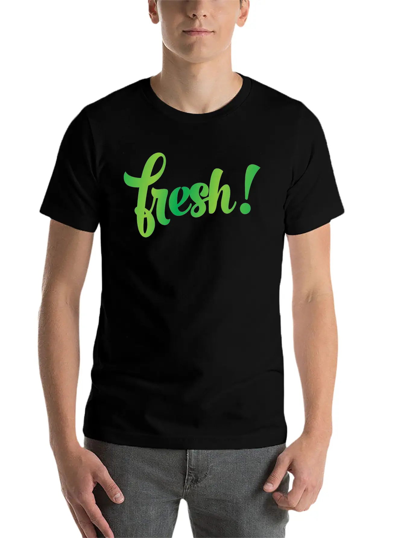 Fresh! Fresh Green New Bathe Feeling Basic Graphic T-Shirt ¨C Daily Comfort In Soft Cotton