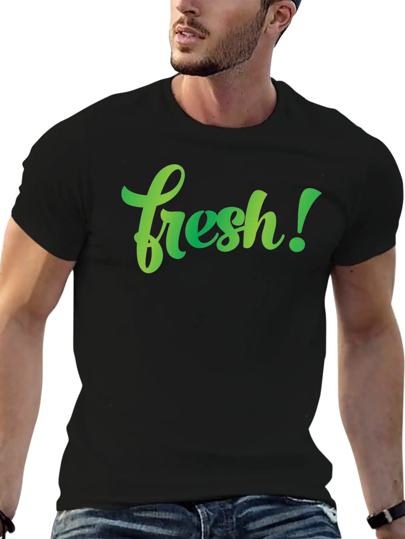 Fresh! Fresh Green New Bathe Feeling Basic Graphic T-Shirt ¨C Daily Comfort In Soft Cotton