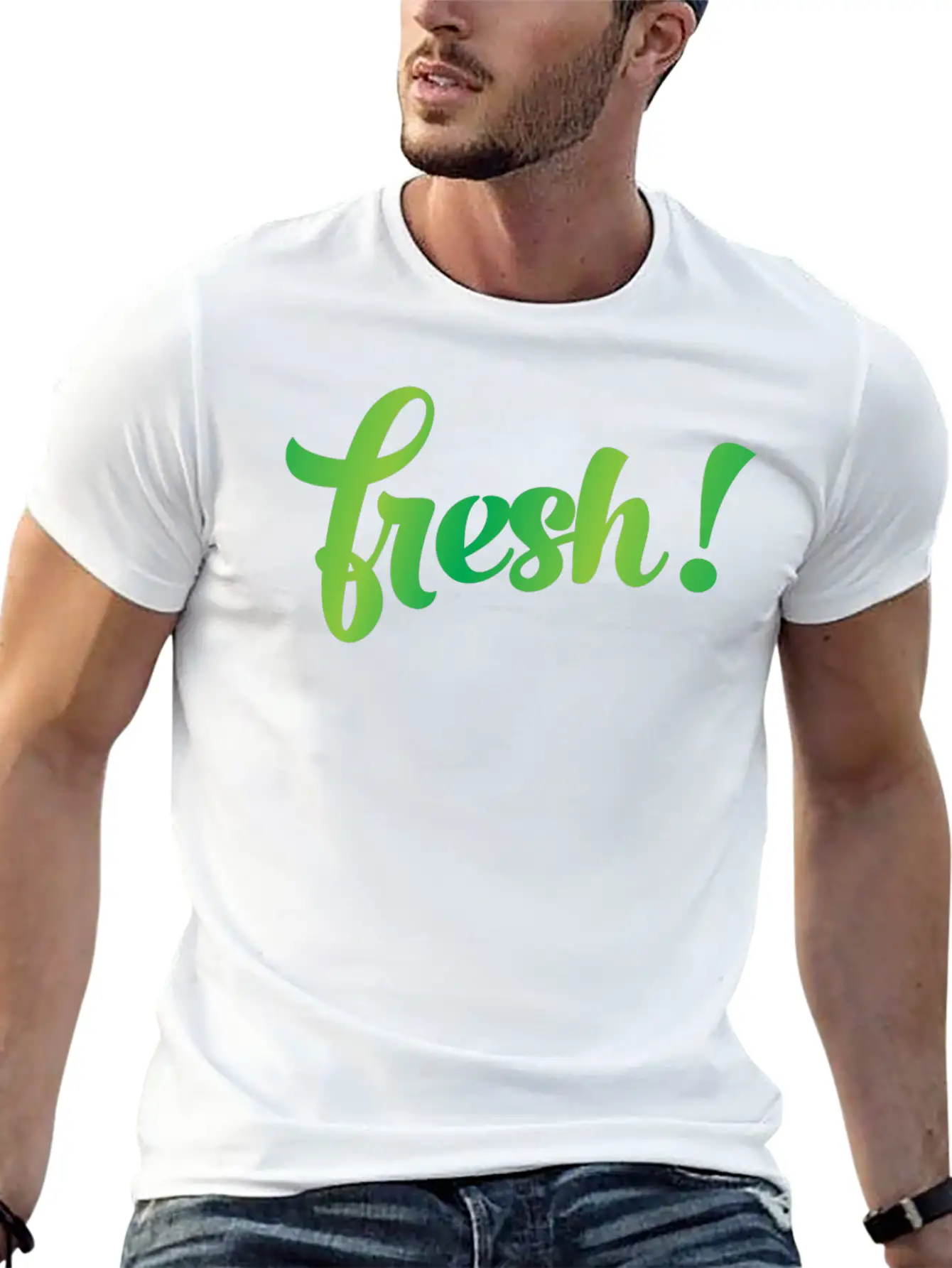 Fresh! Fresh Green New Bathe Feeling Basic Graphic T-Shirt ¨C Daily Comfort In Soft Cotton