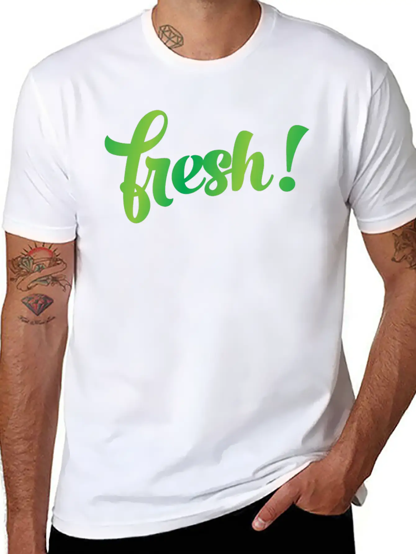 Fresh! Fresh Green New Bathe Feeling Basic Graphic T-Shirt ¨C Daily Comfort In Soft Cotton