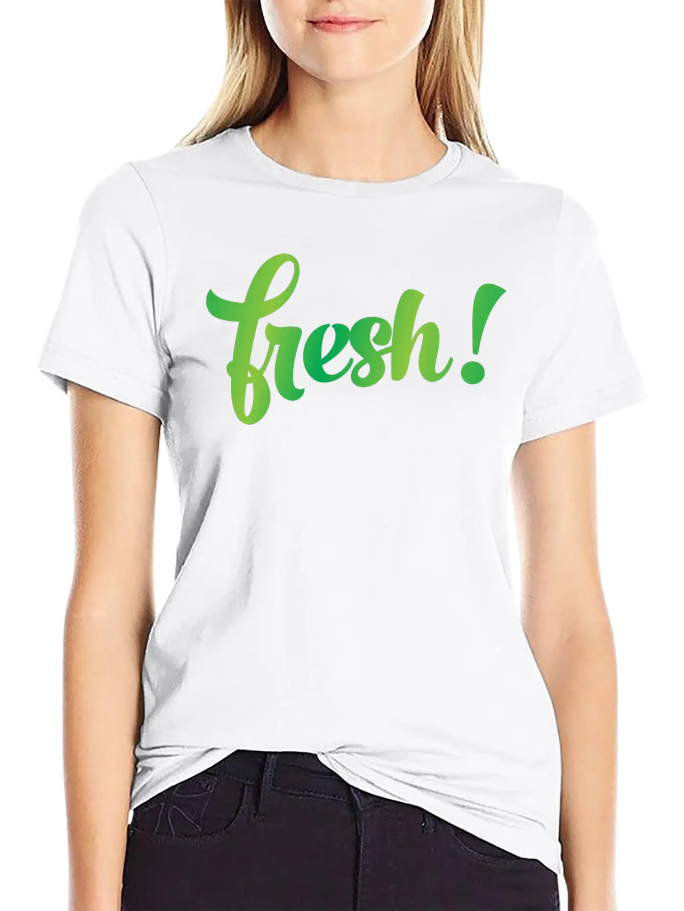 Fresh! Fresh Green New Bathe Feeling Basic Graphic T-Shirt ¨C Daily Comfort In Soft Cotton