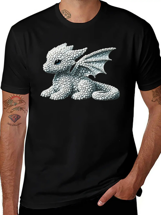 Frostbound Dragon Hatchling Pebble Art Soft Cotton Short Sleeve Tee ¨C Unisex Wardrobe Staple