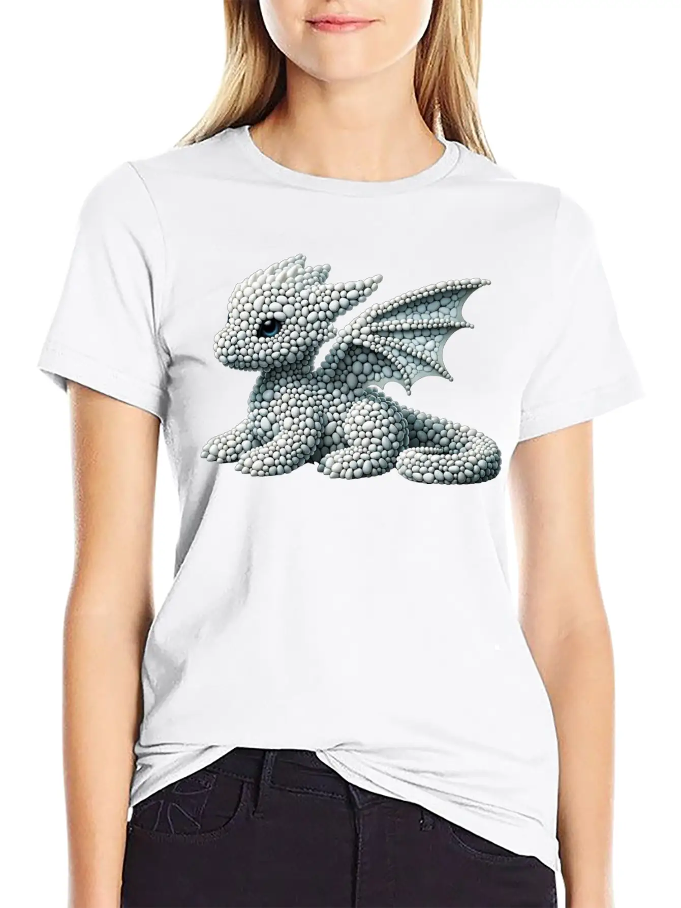 Frostbound Dragon Hatchling Pebble Art Soft Cotton Short Sleeve Tee ¨C Unisex Wardrobe Staple