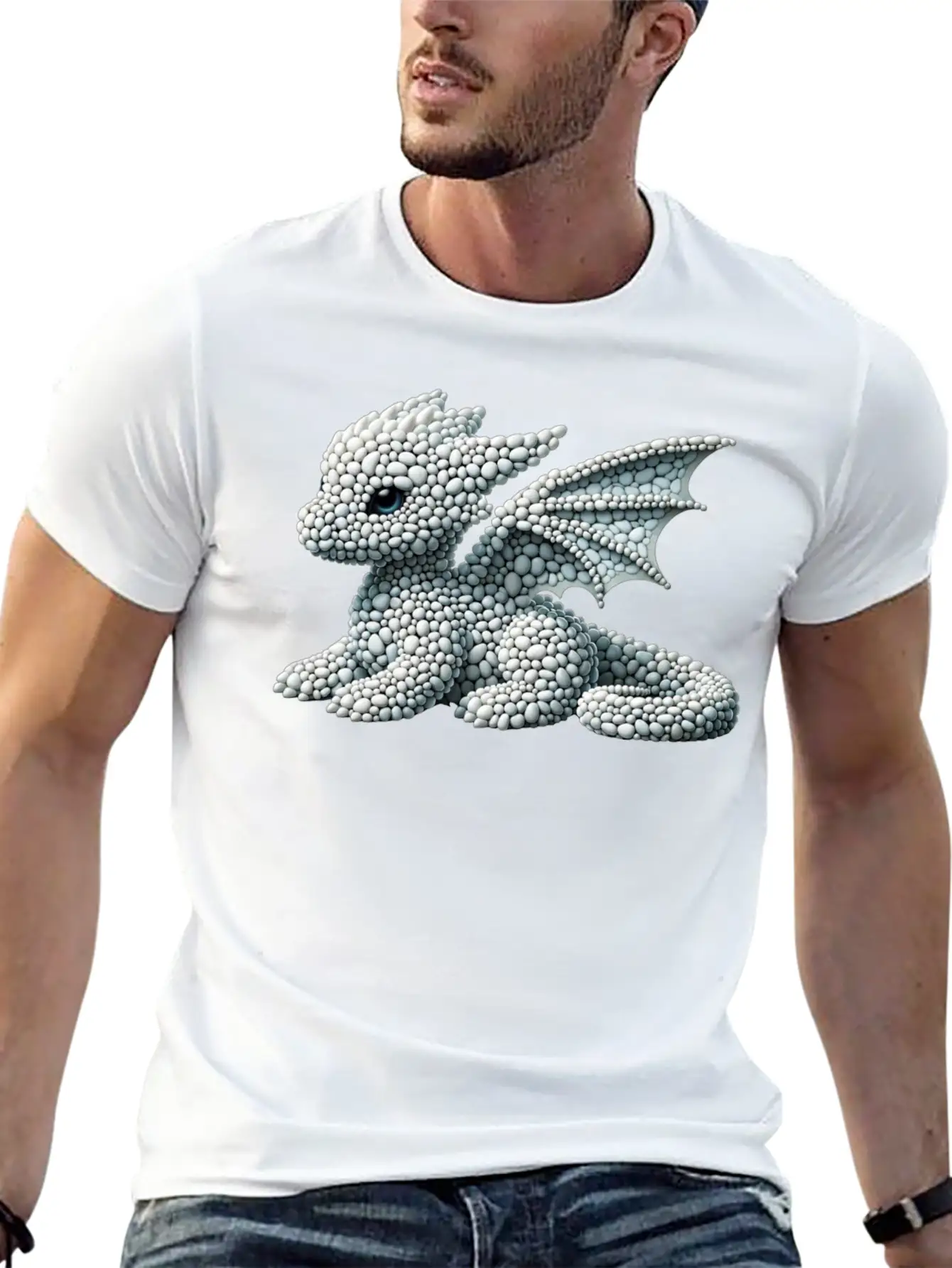 Frostbound Dragon Hatchling Pebble Art Soft Cotton Short Sleeve Tee ¨C Unisex Wardrobe Staple