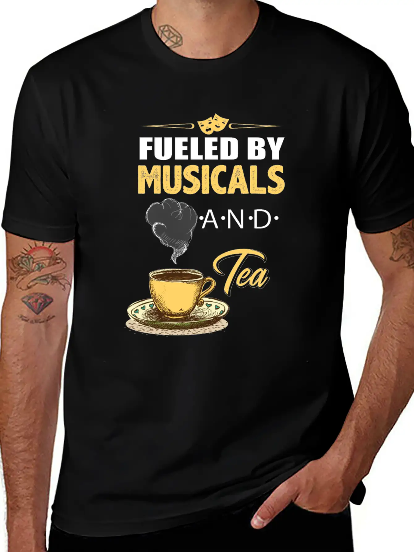 Fueled By Musicals And Tea Soft Cotton Short Sleeve Tee ¨C Unisex Wardrobe Staple