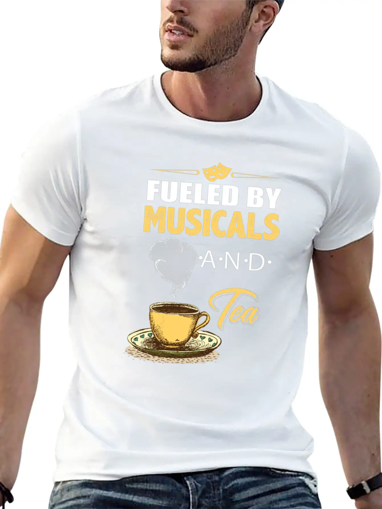 Fueled By Musicals And Tea Soft Cotton Short Sleeve Tee ¨C Unisex Wardrobe Staple