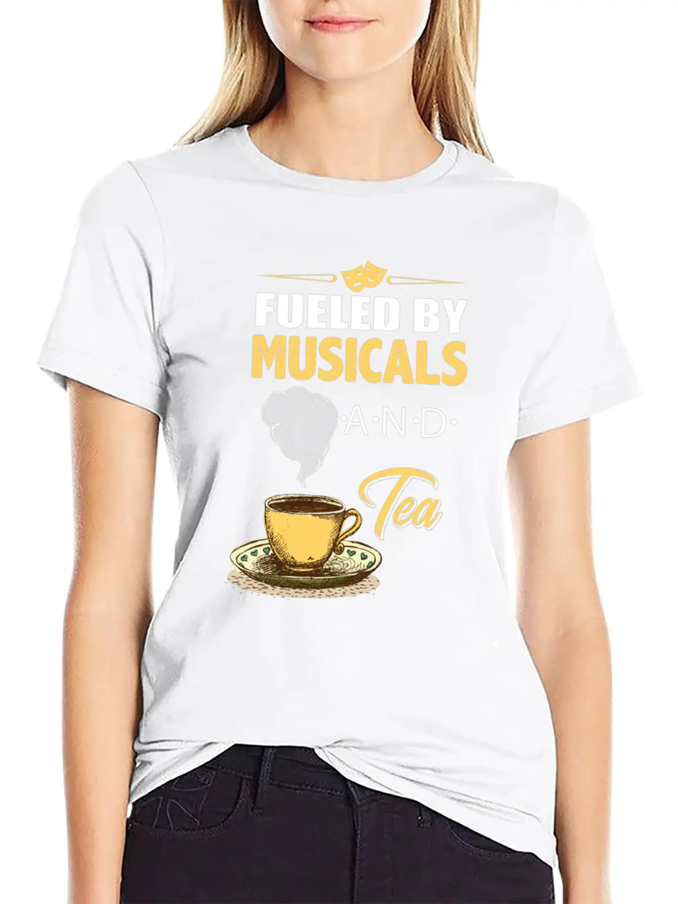 Fueled By Musicals And Tea Soft Cotton Short Sleeve Tee ¨C Unisex Wardrobe Staple