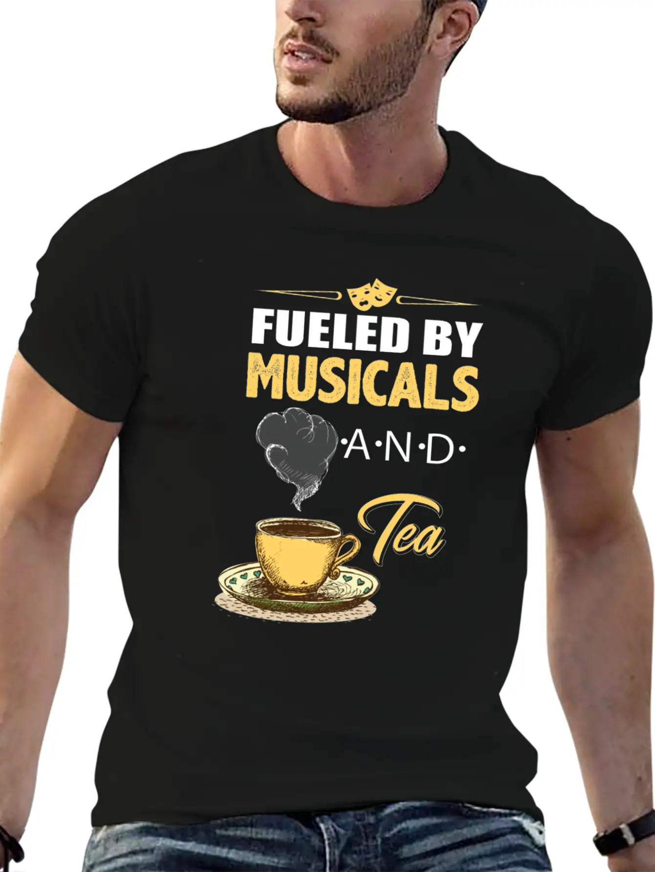 Fueled By Musicals And Tea Soft Cotton Short Sleeve Tee ¨C Unisex Wardrobe Staple