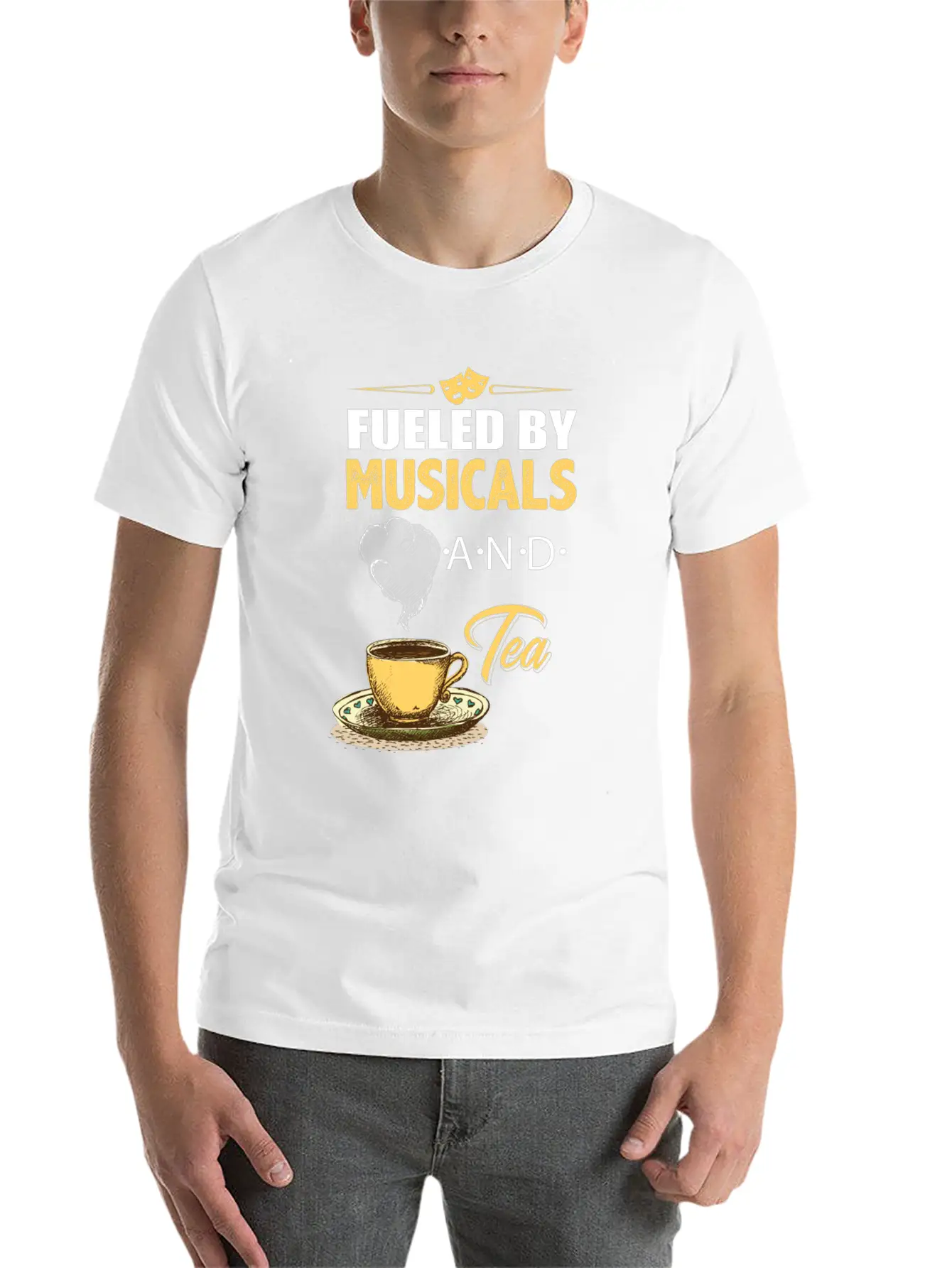 Fueled By Musicals And Tea Soft Cotton Short Sleeve Tee ¨C Unisex Wardrobe Staple