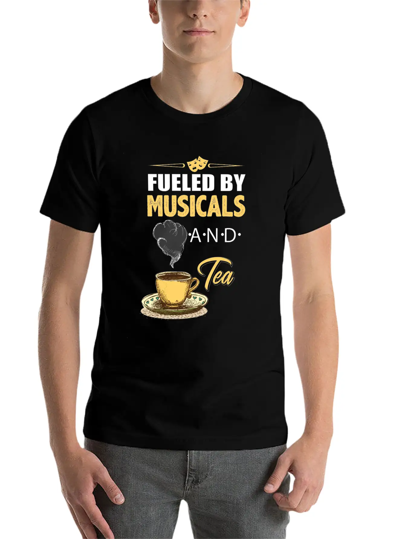 Fueled By Musicals And Tea Soft Cotton Short Sleeve Tee ¨C Unisex Wardrobe Staple