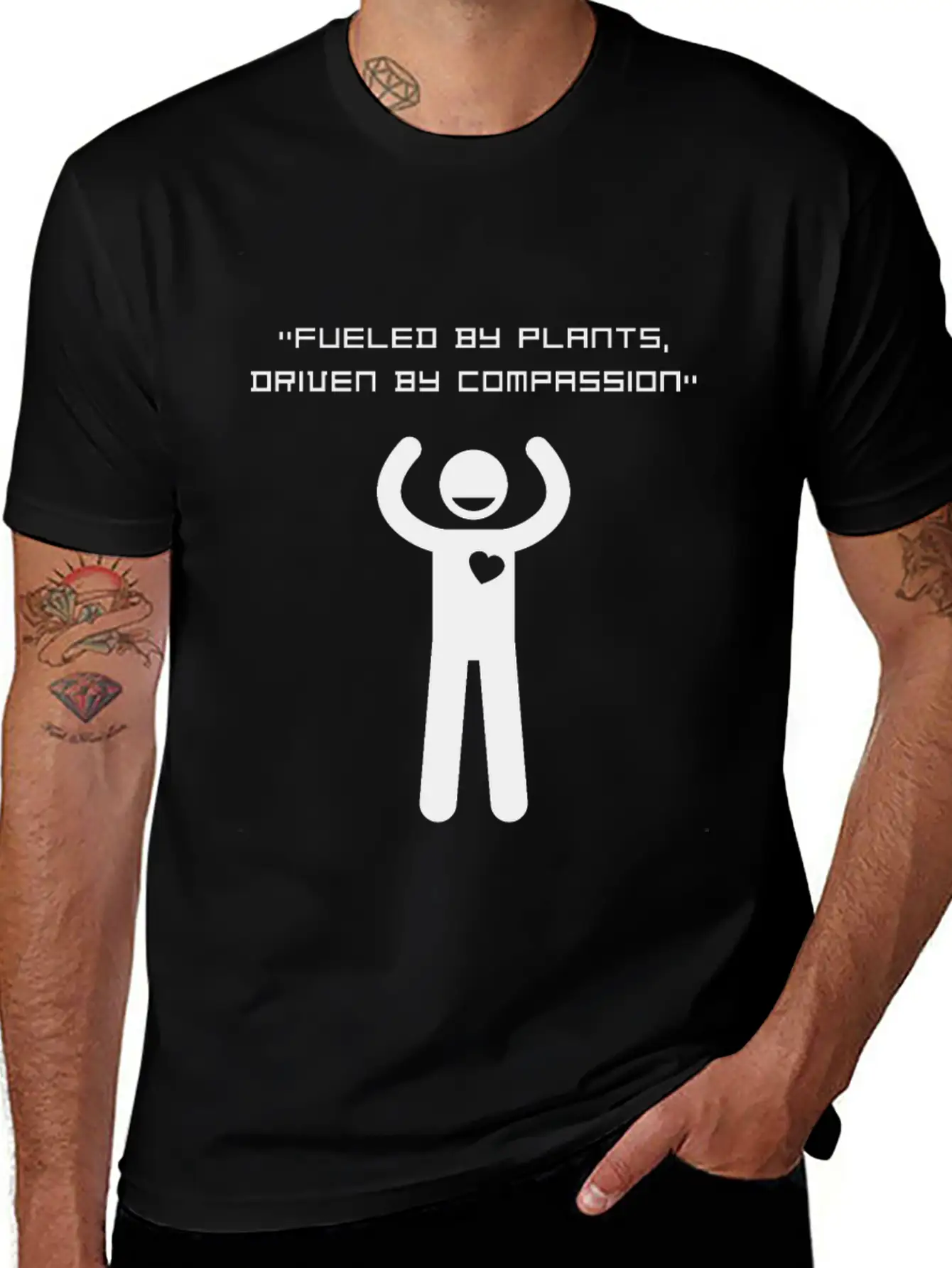 Fueled By Plants Driven By Compassion Basic Graphic T-Shirt ¨C Daily Comfort In Soft Cotton