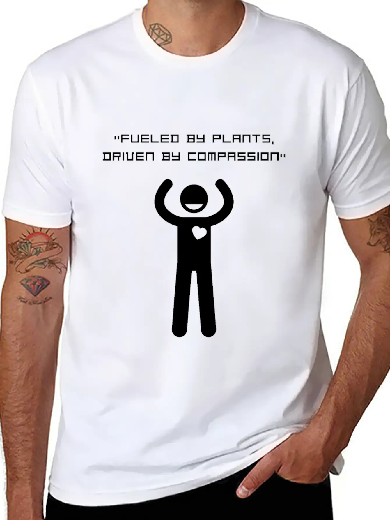 Fueled By Plants Driven By Compassion Basic Graphic T-Shirt ¨C Daily Comfort In Soft Cotton