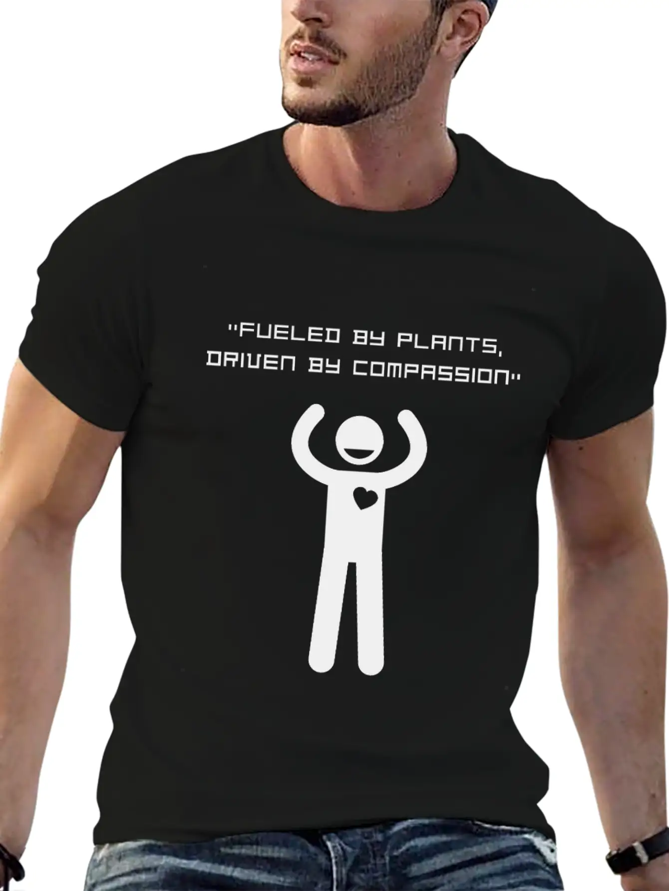 Fueled By Plants Driven By Compassion Basic Graphic T-Shirt ¨C Daily Comfort In Soft Cotton