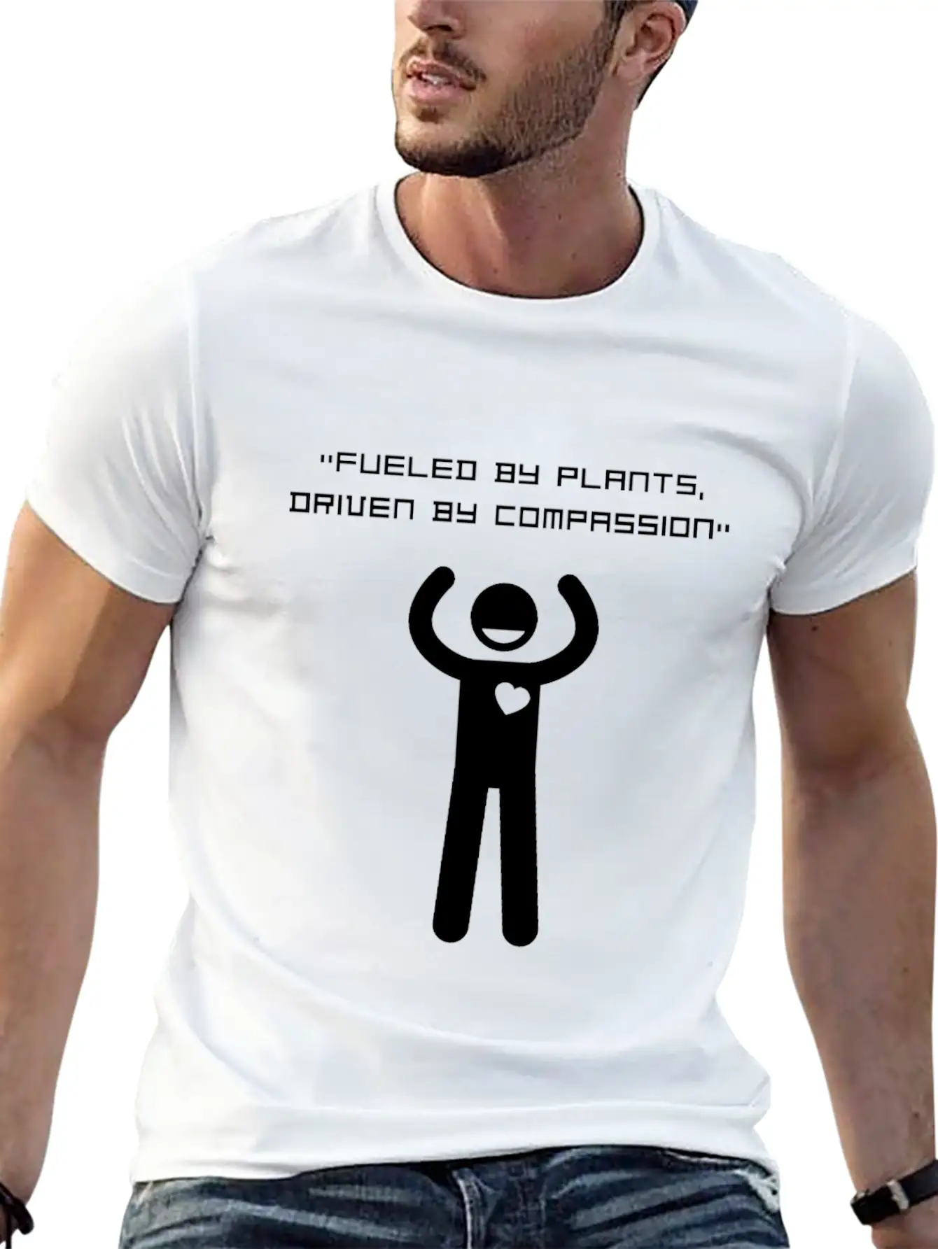 Fueled By Plants Driven By Compassion Basic Graphic T-Shirt ¨C Daily Comfort In Soft Cotton