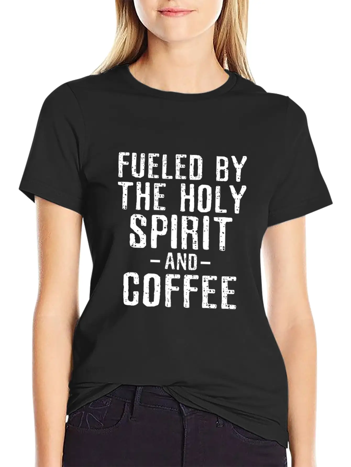 Fueled By The Holy Spirit And Coffee Essential Cotton Tee For Daily Outfits ¨C Unisex Style