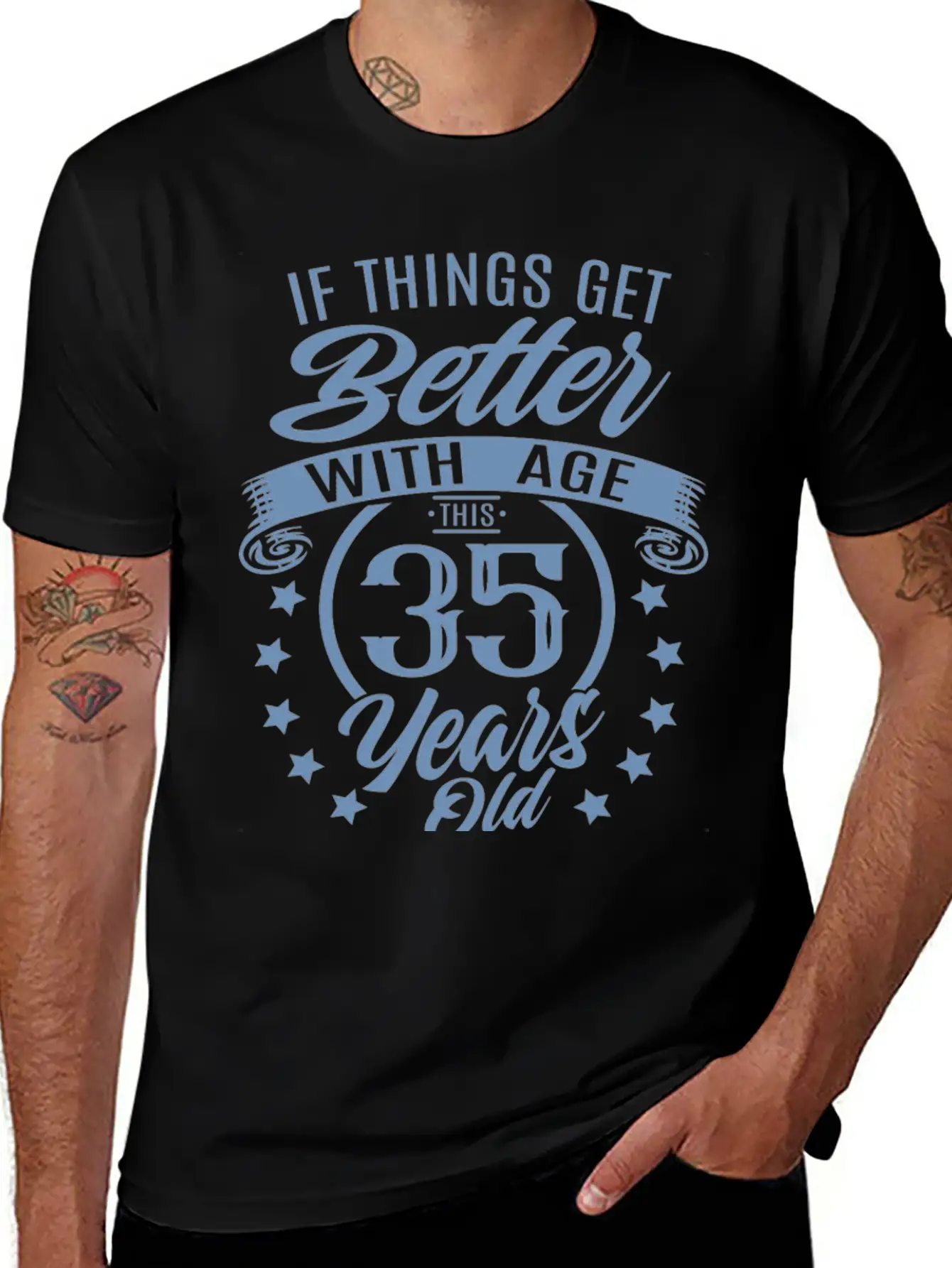Funny 35 Birthday Quote Aging Soft Cotton Short Sleeve Tee ¨C Unisex Wardrobe Staple