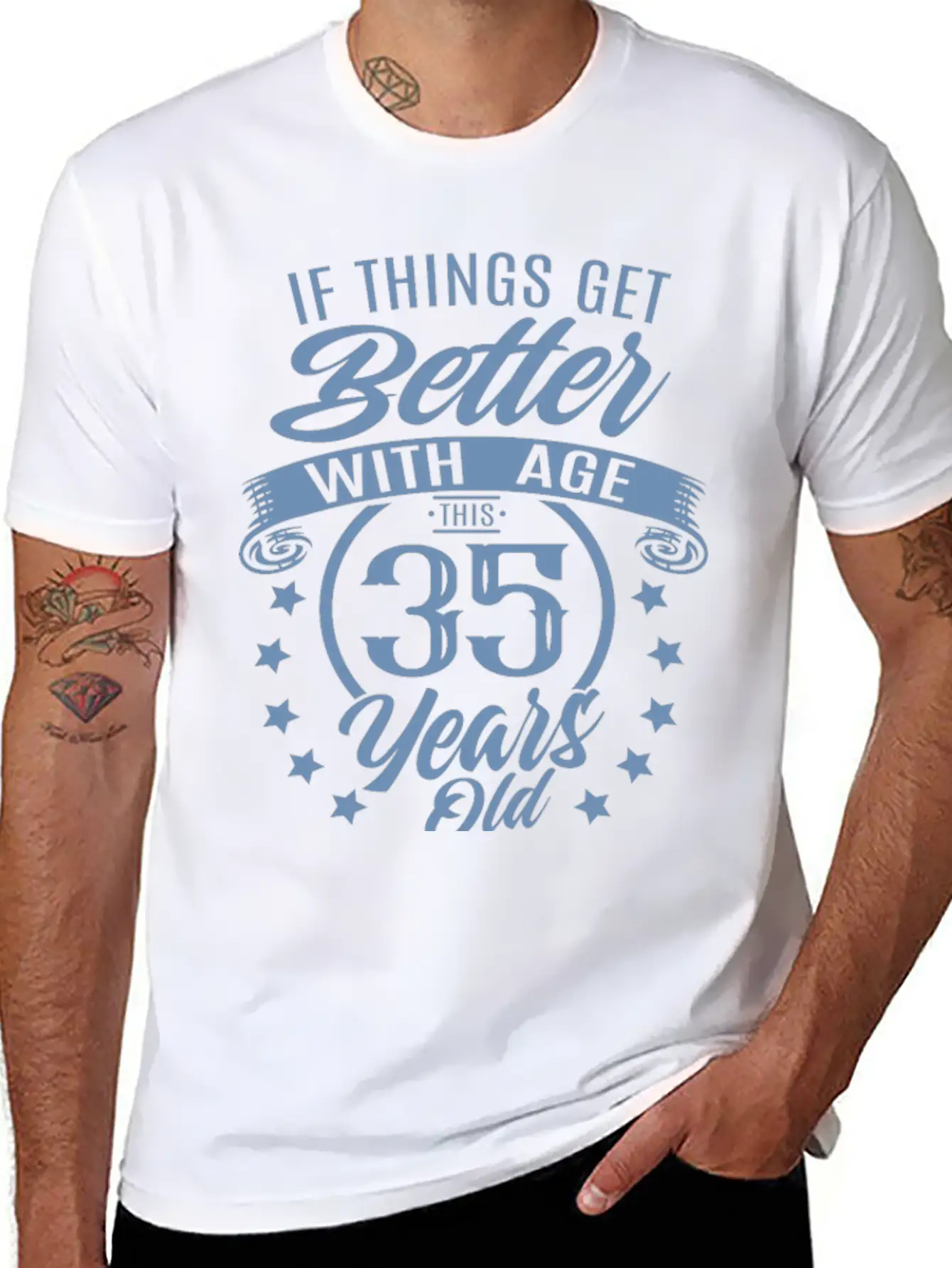 Funny 35 Birthday Quote Aging Soft Cotton Short Sleeve Tee ¨C Unisex Wardrobe Staple
