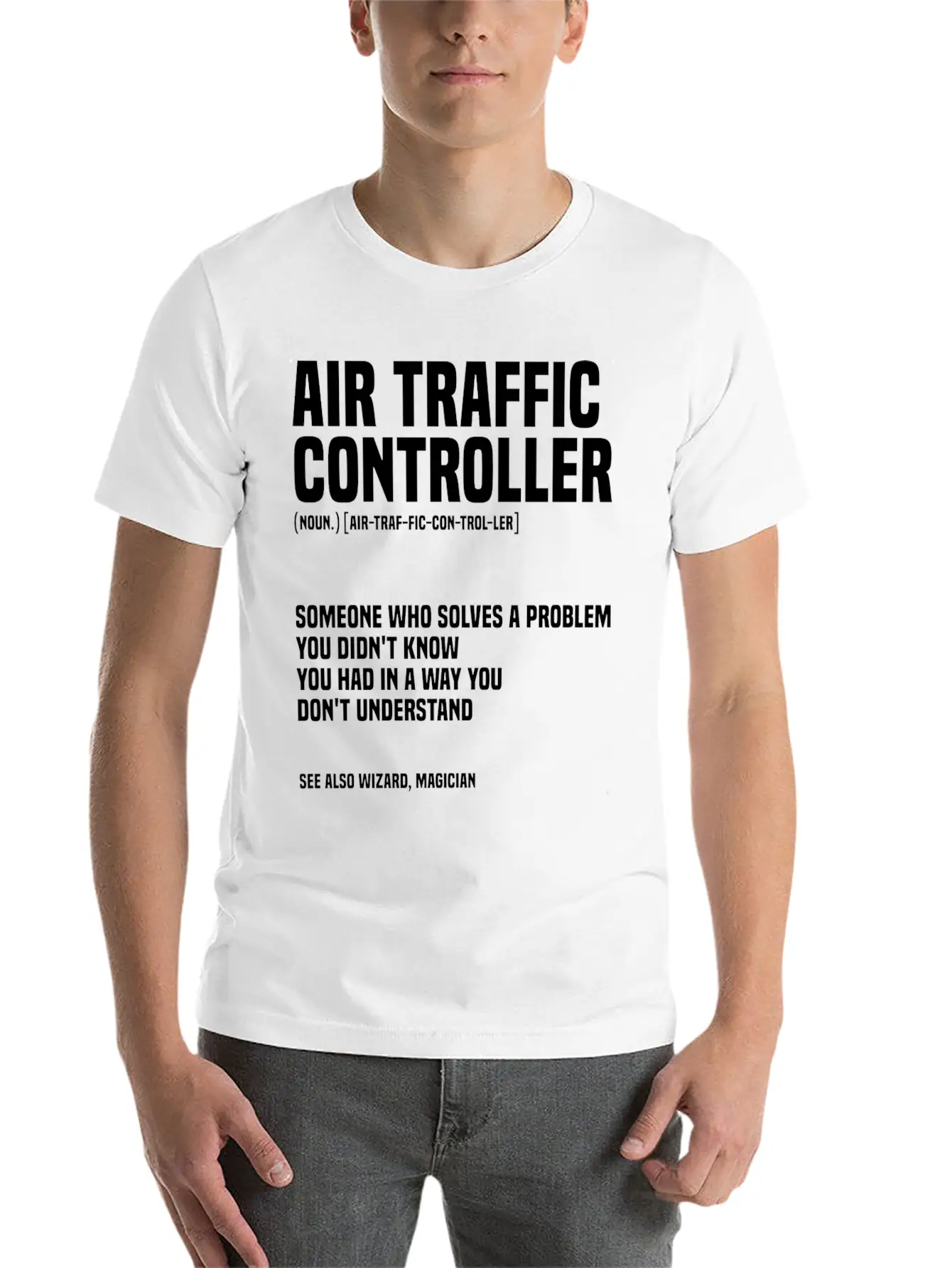 Funny Air Traffic Controller An Airplane Runway Essential Cotton Tee For Daily Outfits ¨C Unisex Style