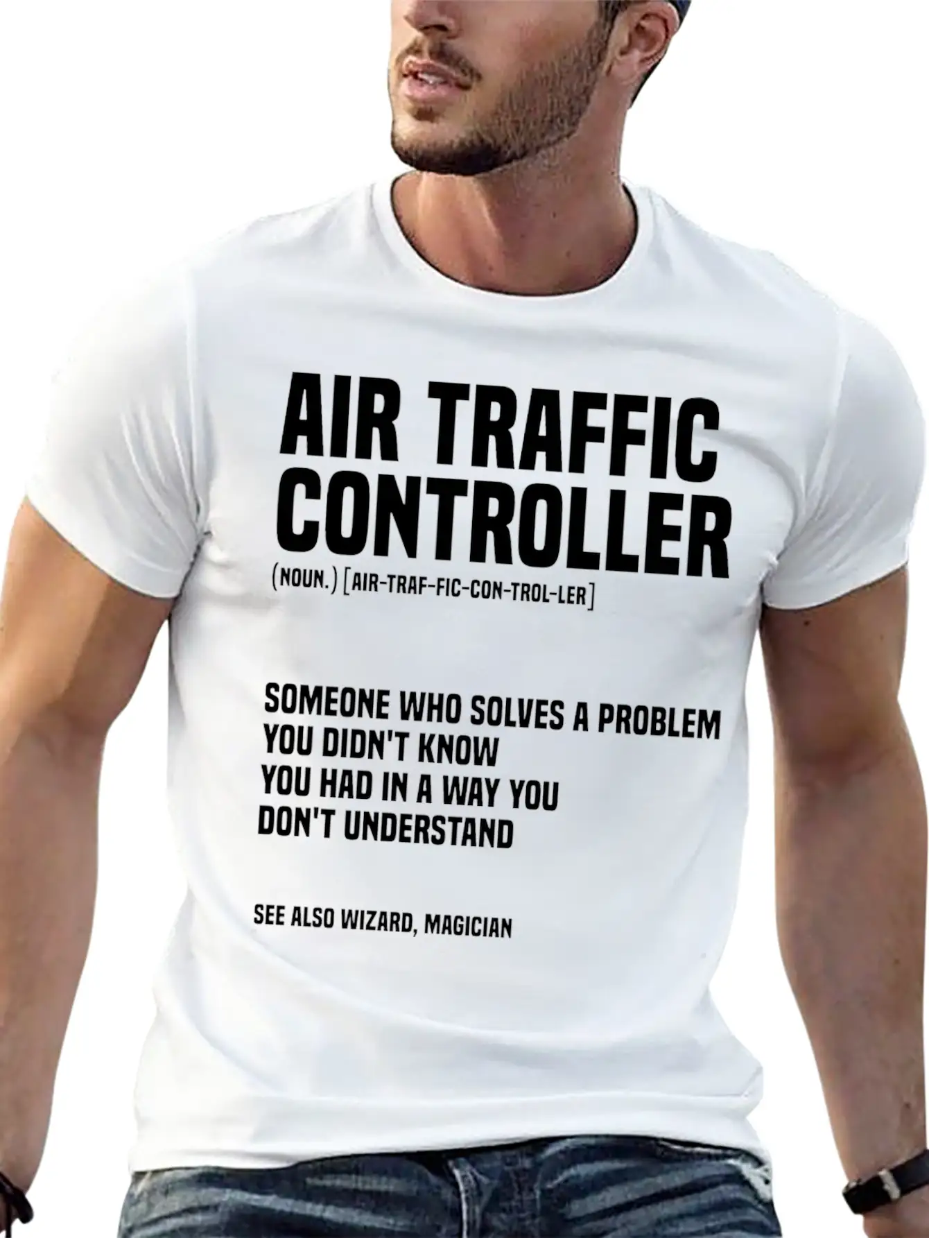 Funny Air Traffic Controller An Airplane Runway Essential Cotton Tee For Daily Outfits ¨C Unisex Style