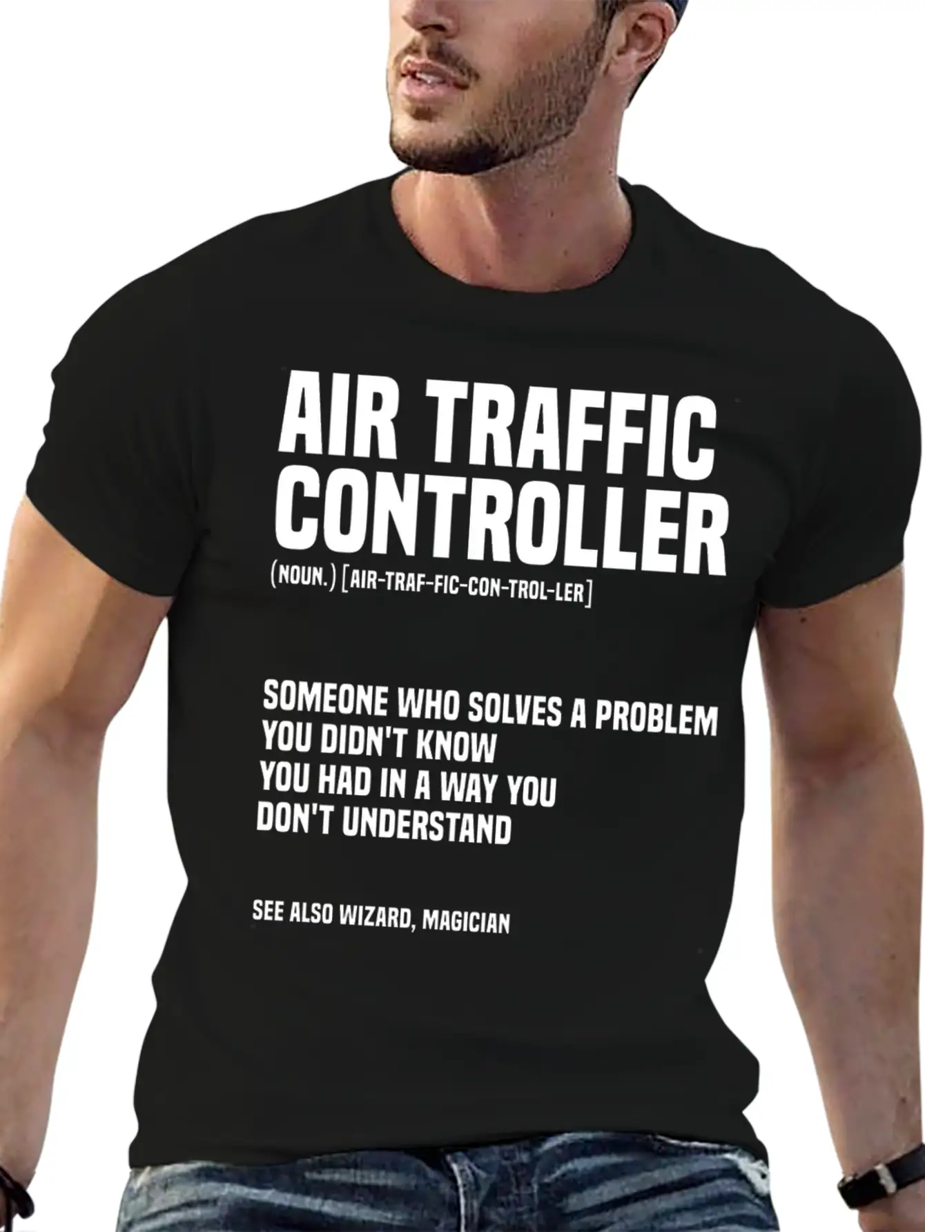 Funny Air Traffic Controller An Airplane Runway Essential Cotton Tee For Daily Outfits ¨C Unisex Style