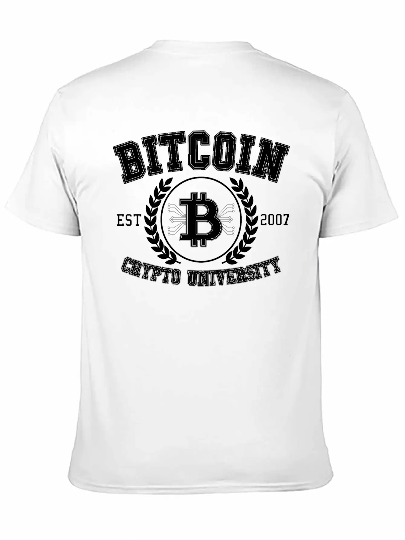 Funny Bitcoin Crypto University Btc Retro Gift Essential Cotton Tee For Daily Outfits ¨C Unisex Style