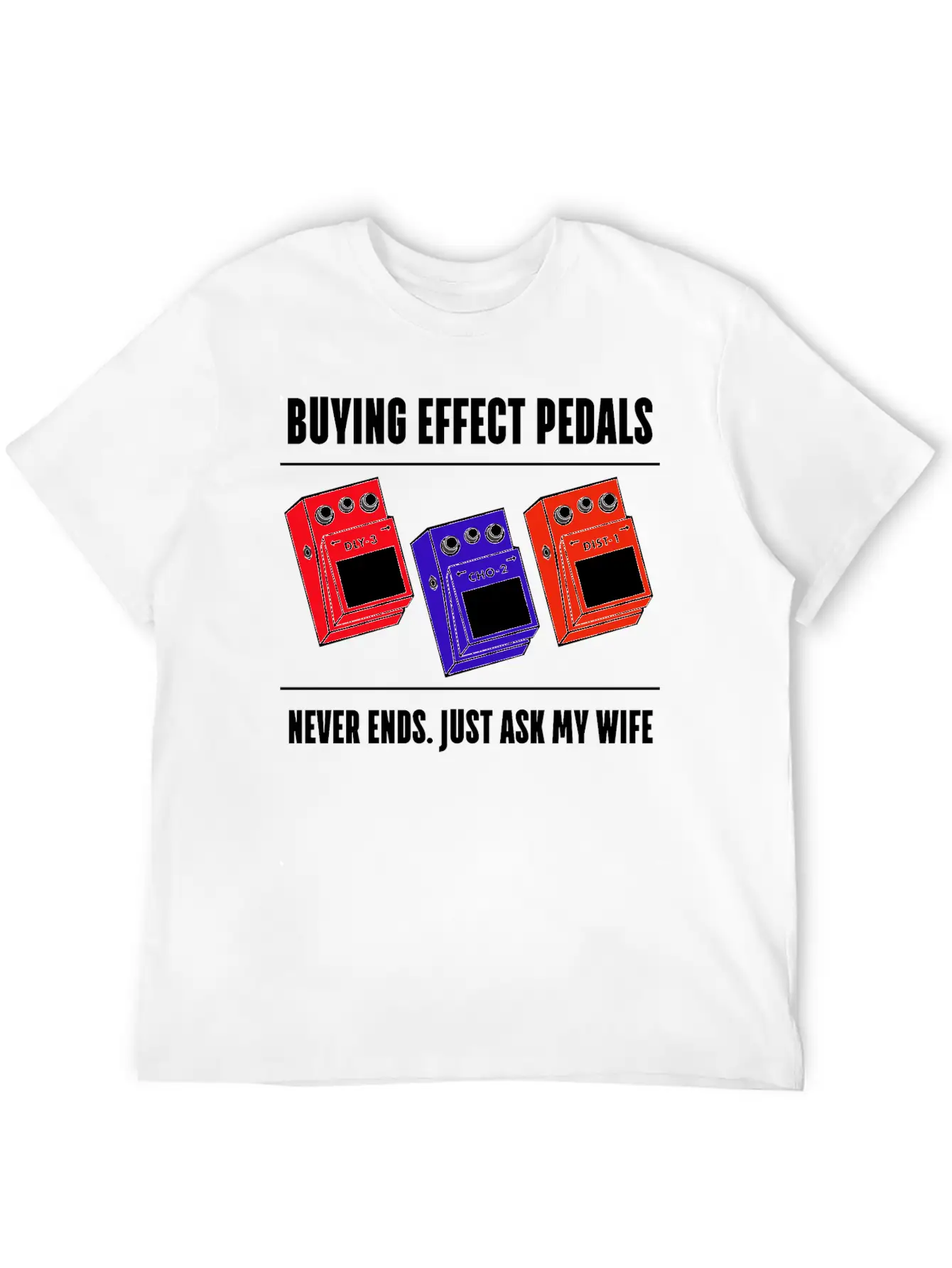 Funny Buying Guitar Effects Pedal Basic Graphic T-Shirt ¨C Daily Comfort In Soft Cotton