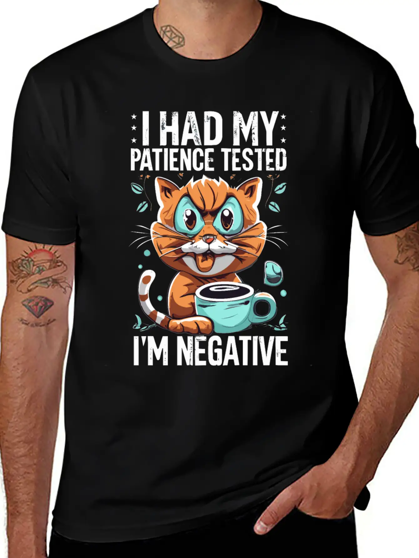 Funny Cat Lover Negative Cat Cats Saying Quote Essential Cotton Tee For Daily Outfits ¨C Unisex Style