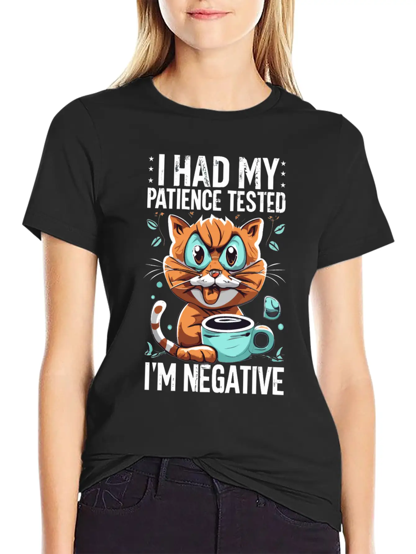 Funny Cat Lover Negative Cat Cats Saying Quote Essential Cotton Tee For Daily Outfits ¨C Unisex Style