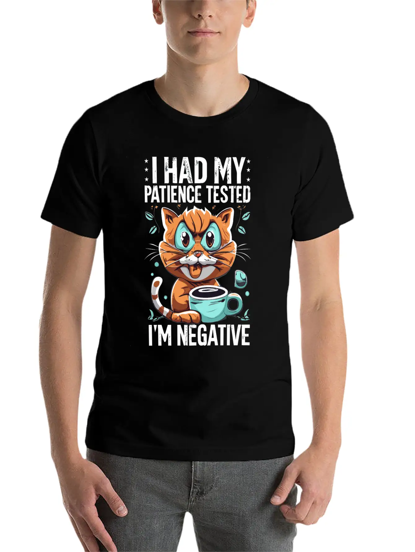 Funny Cat Lover Negative Cat Cats Saying Quote Essential Cotton Tee For Daily Outfits ¨C Unisex Style