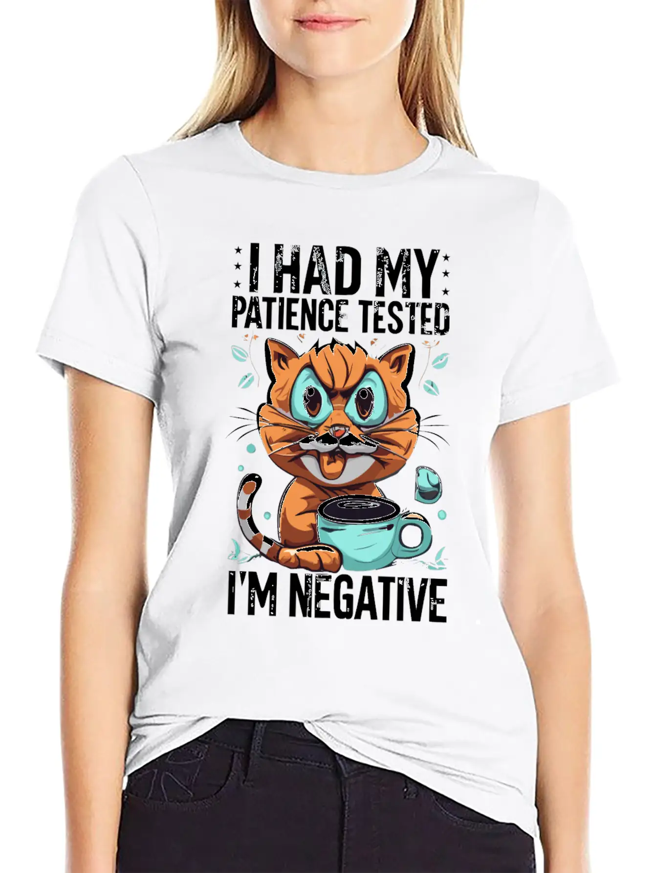 Funny Cat Lover Negative Cat Cats Saying Quote Essential Cotton Tee For Daily Outfits ¨C Unisex Style