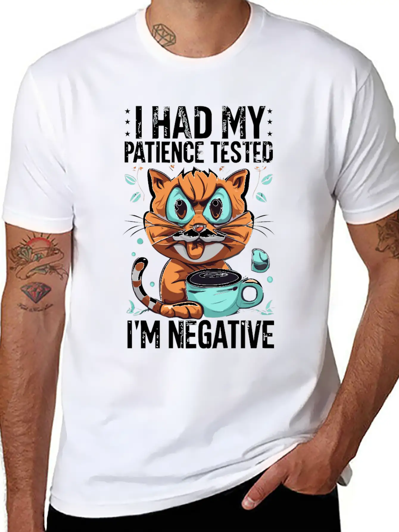 Funny Cat Lover Negative Cat Cats Saying Quote Essential Cotton Tee For Daily Outfits ¨C Unisex Style