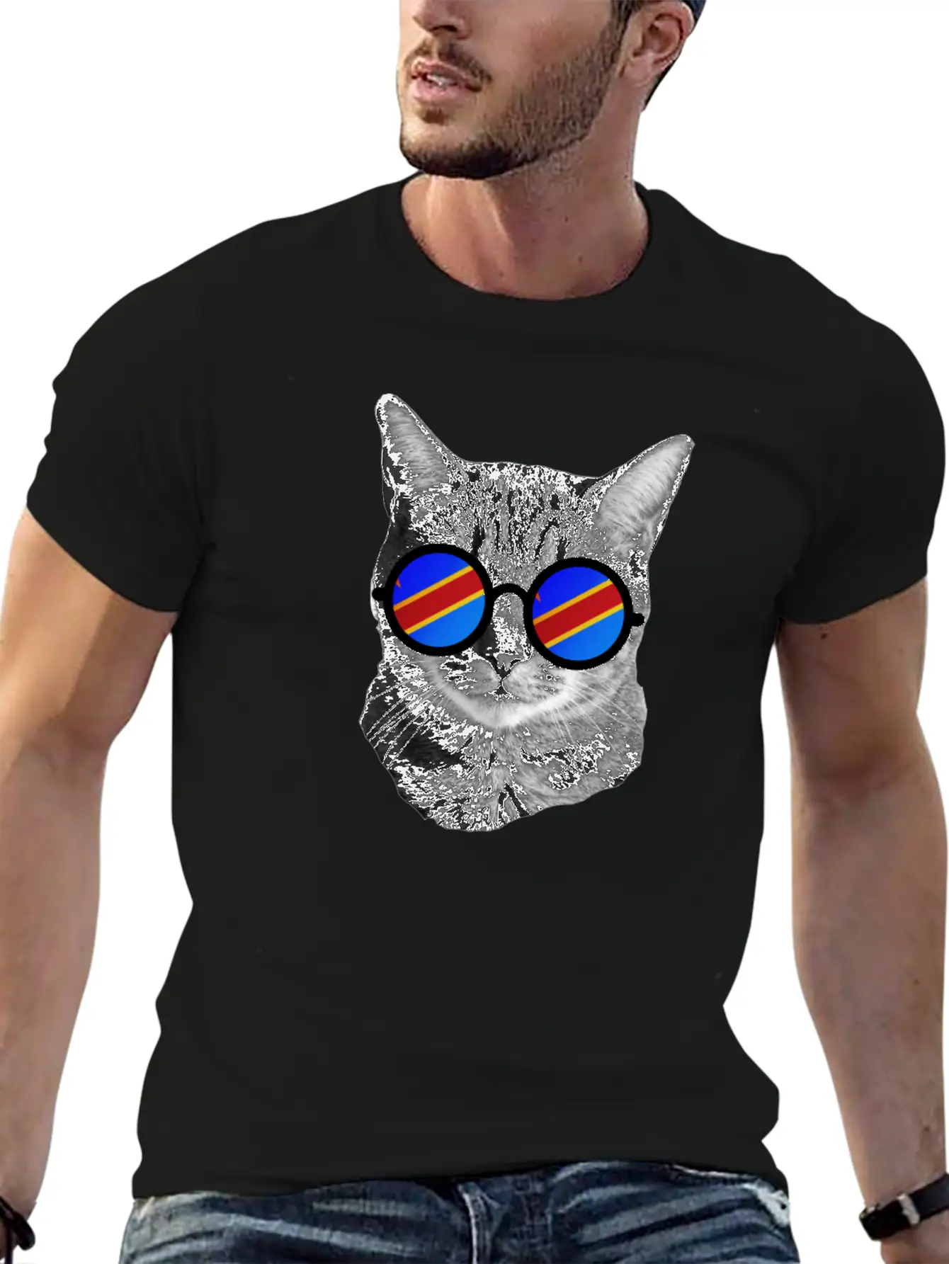 Funny Cat T-Shirt - Democratic Republic Of Congo Soft Cotton Short Sleeve Tee ¨C Unisex Wardrobe Staple