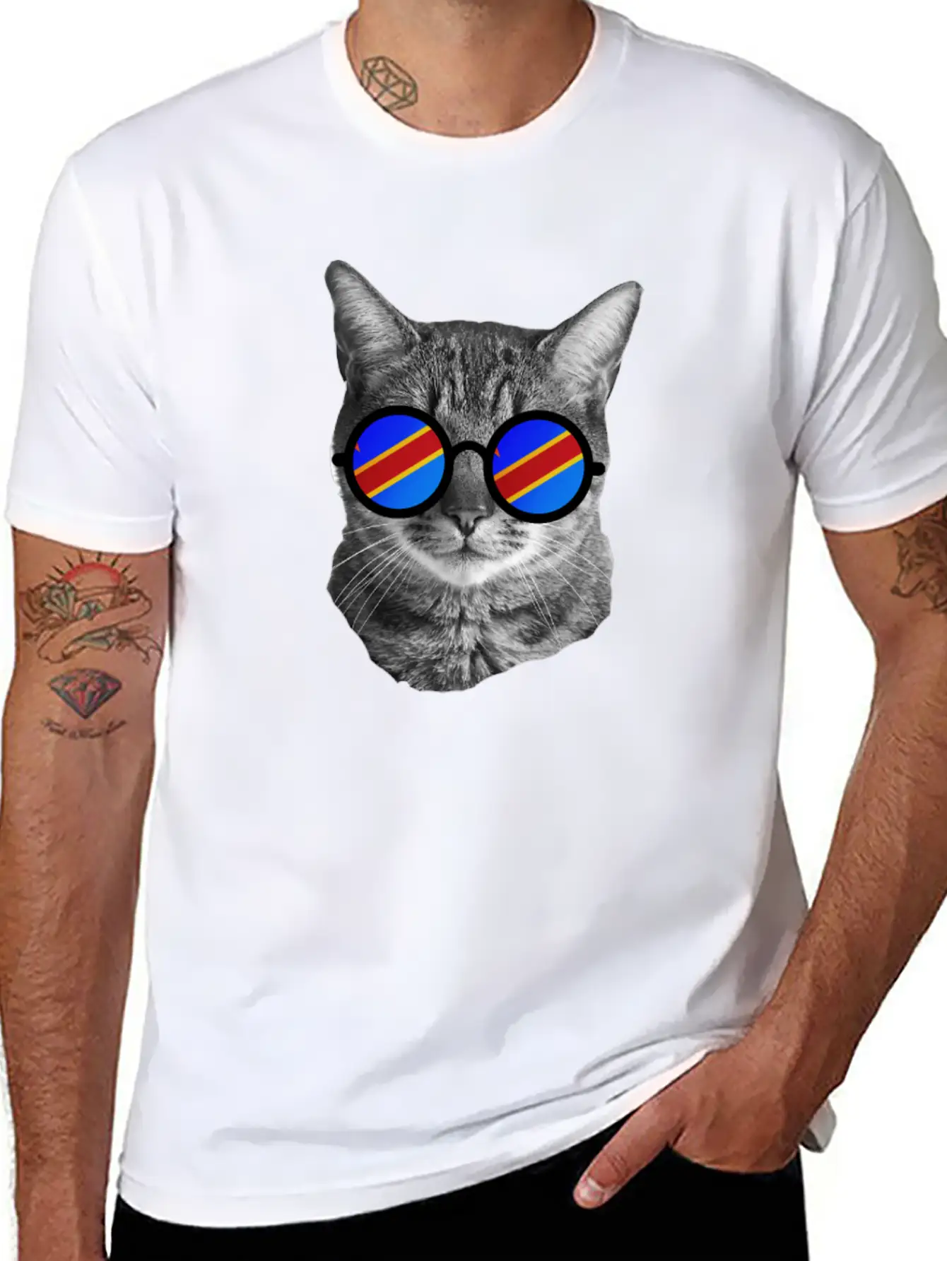 Funny Cat T-Shirt - Democratic Republic Of Congo Soft Cotton Short Sleeve Tee ¨C Unisex Wardrobe Staple