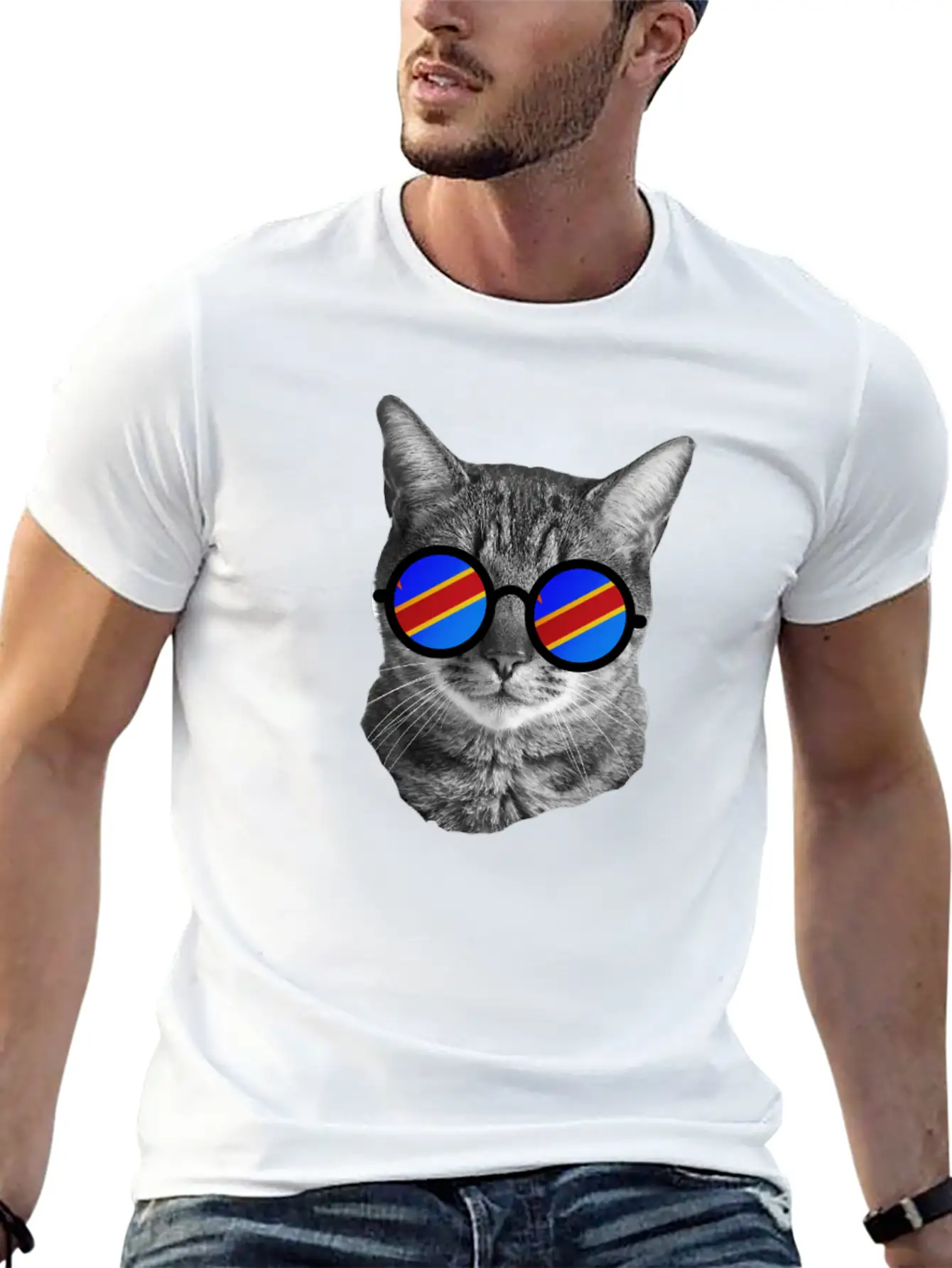Funny Cat T-Shirt - Democratic Republic Of Congo Soft Cotton Short Sleeve Tee ¨C Unisex Wardrobe Staple