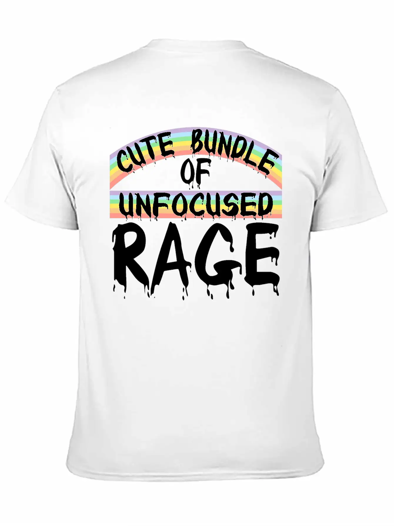 Funny Cute Bundle Of Unfocused Rage Rainbow Goth Basic Graphic T-Shirt ¨C Daily Comfort In Soft Cotton