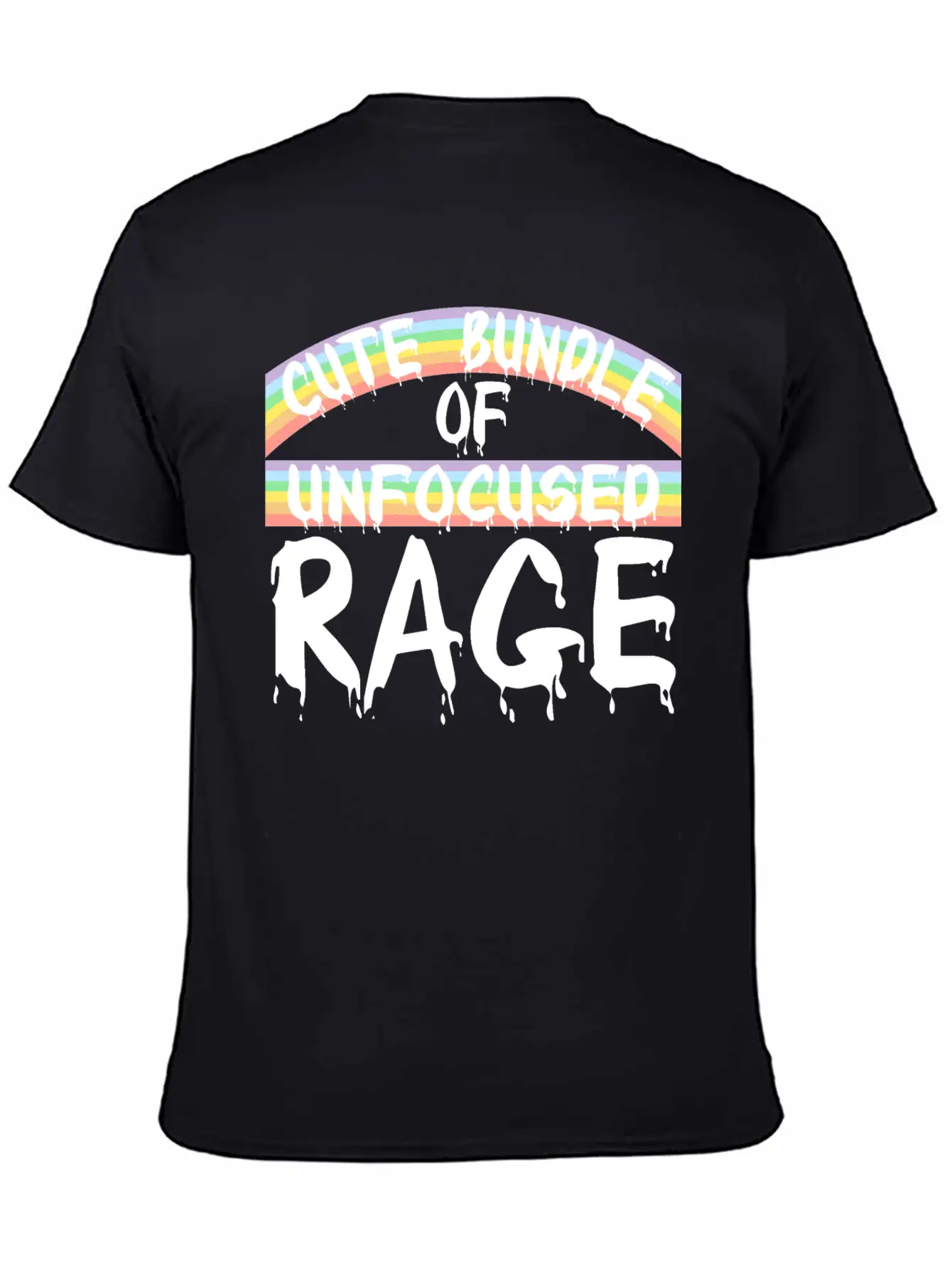 Funny Cute Bundle Of Unfocused Rage Rainbow Goth Basic Graphic T-Shirt ¨C Daily Comfort In Soft Cotton