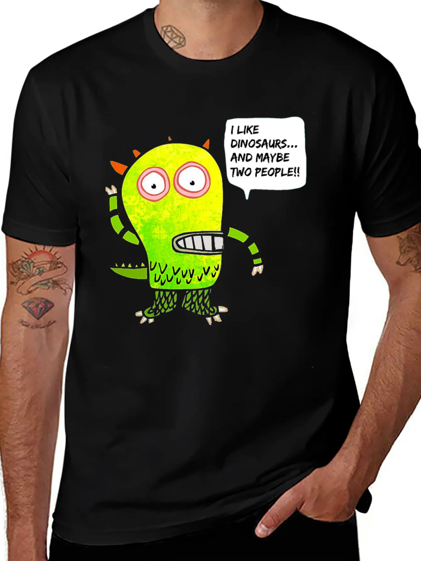 Funny Dinosaur - I Like Dinosaurs Basic Graphic T-Shirt ¨C Daily Comfort In Soft Cotton