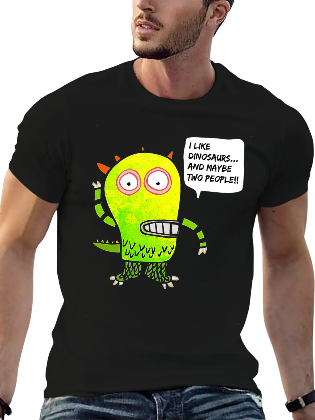 Funny Dinosaur - I Like Dinosaurs Basic Graphic T-Shirt ¨C Daily Comfort In Soft Cotton