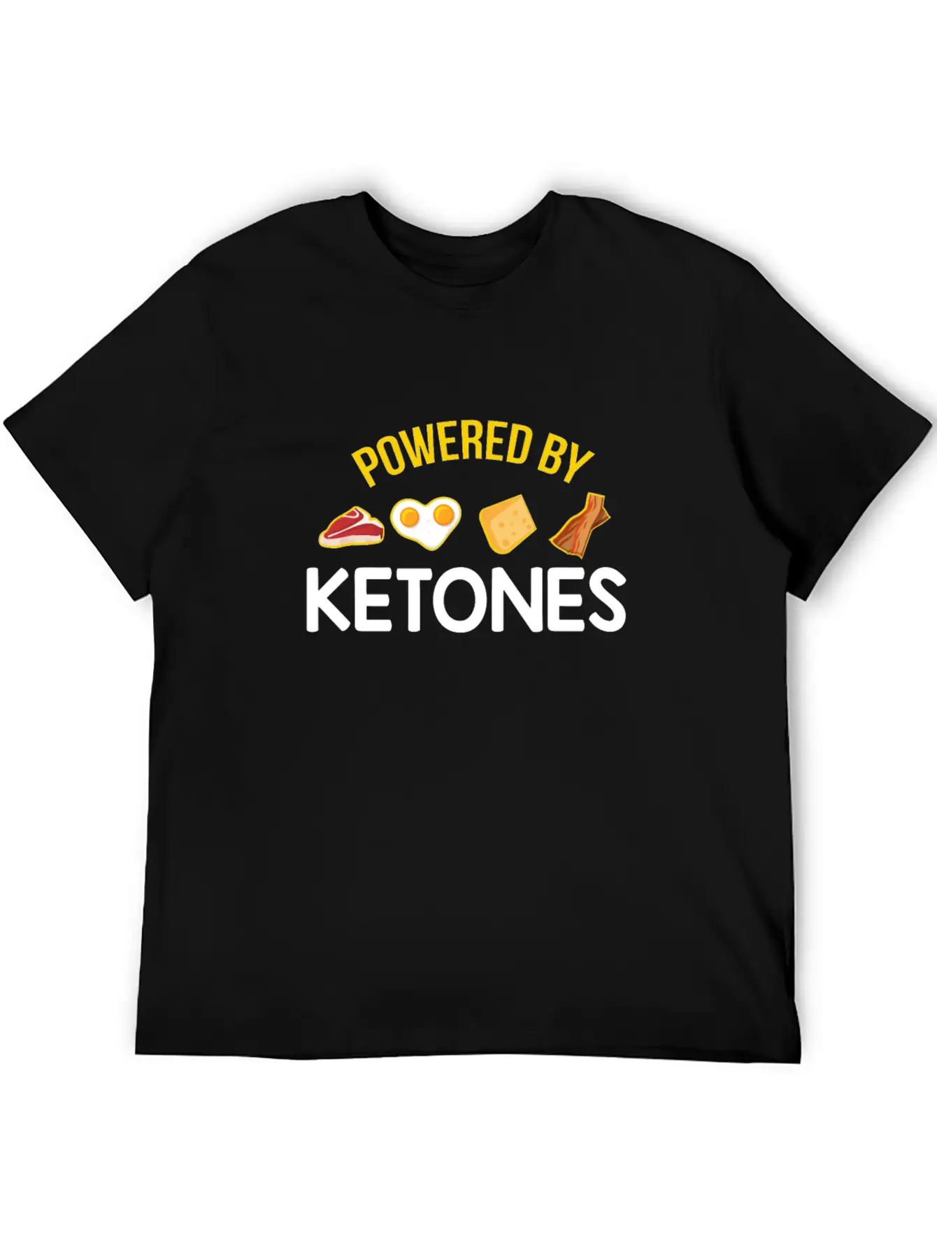 Funny Keto Diet Gift Powered By Ketones Basic Graphic T-Shirt ¨C Daily Comfort In Soft Cotton