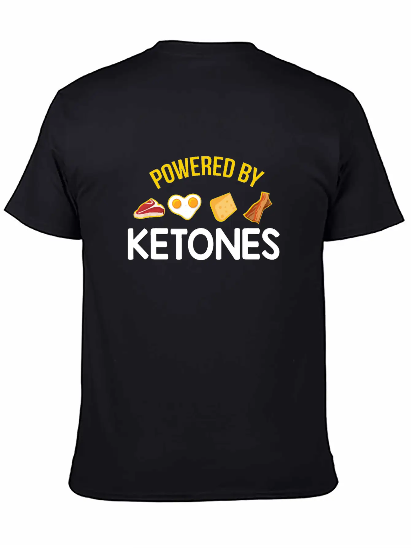 Funny Keto Diet Gift Powered By Ketones Basic Graphic T-Shirt ¨C Daily Comfort In Soft Cotton