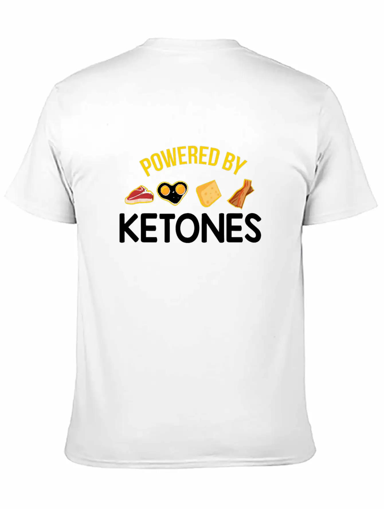 Funny Keto Diet Gift Powered By Ketones Basic Graphic T-Shirt ¨C Daily Comfort In Soft Cotton
