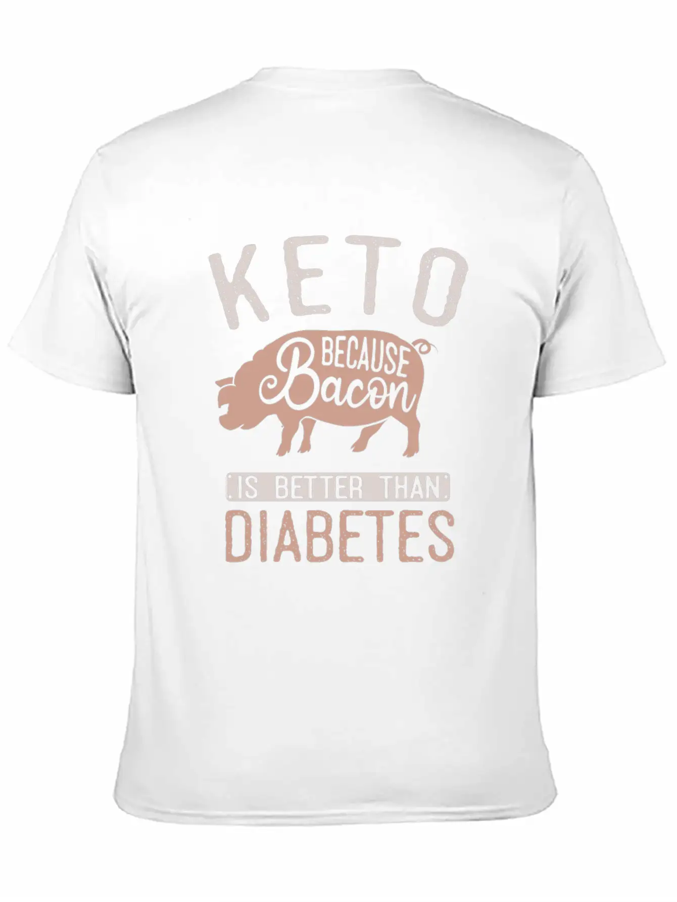 Funny Keto Diet Humor Bacon Lover Basic Graphic T-Shirt ¨C Daily Comfort In Soft Cotton
