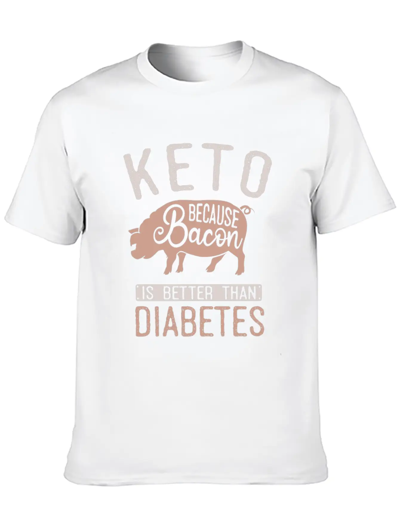 Funny Keto Diet Humor Bacon Lover Basic Graphic T-Shirt ¨C Daily Comfort In Soft Cotton