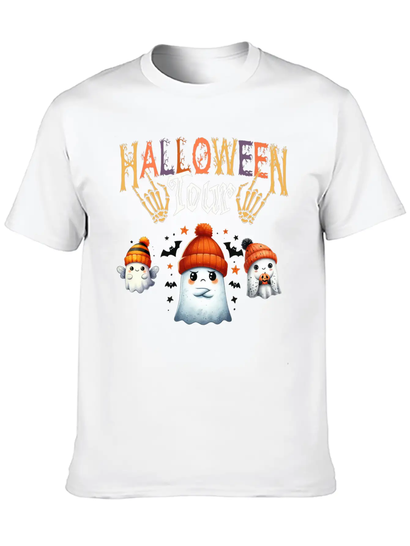 Funny Little Ghost Halloween Tour Spooky Season Ha Unisex Casual T-Shirt ¨C Clean Design For Daily Comfort