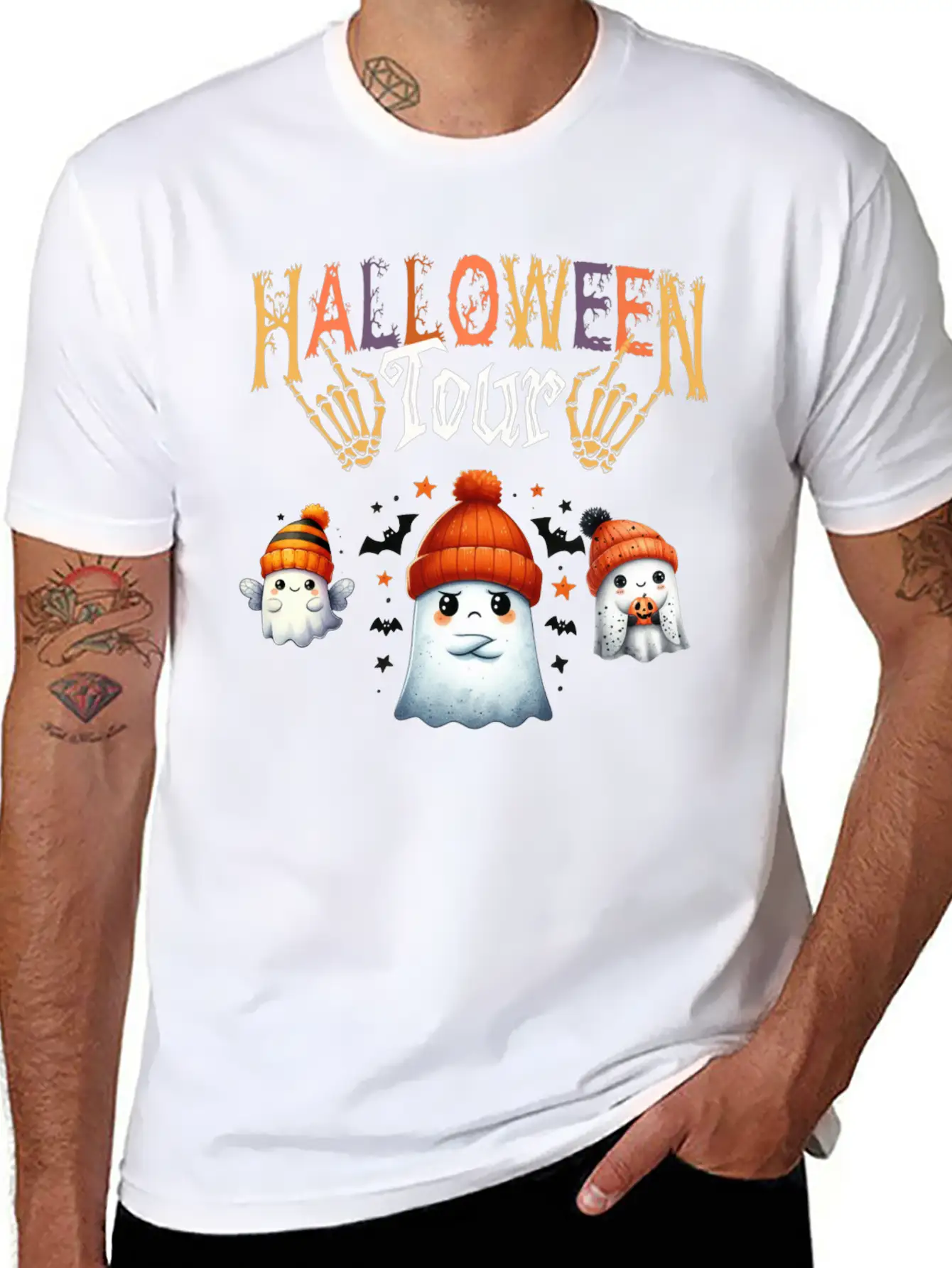 Funny Little Ghost Halloween Tour Spooky Season Ha Unisex Casual T-Shirt ¨C Clean Design For Daily Comfort