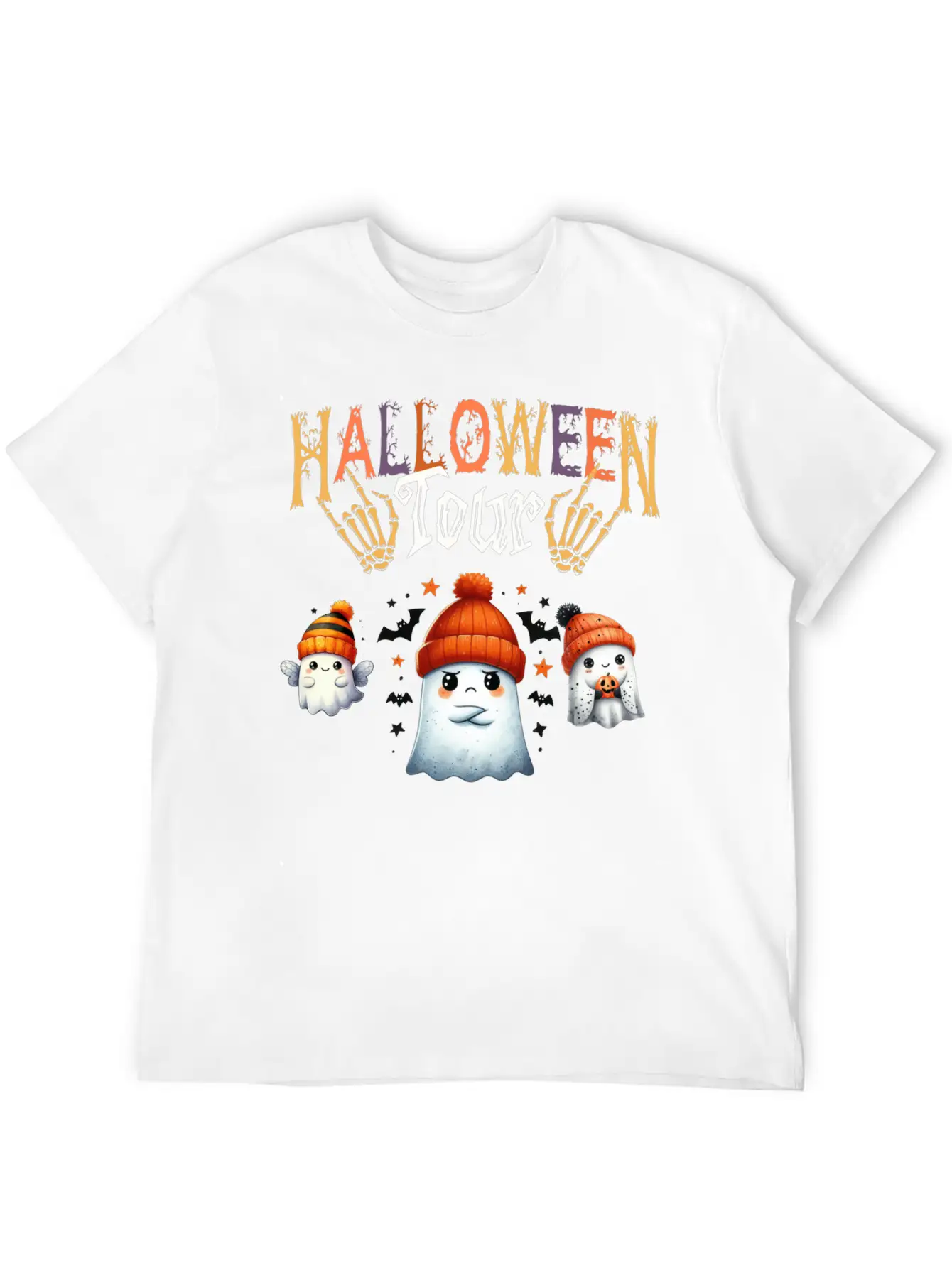 Funny Little Ghost Halloween Tour Spooky Season Ha Unisex Casual T-Shirt ¨C Clean Design For Daily Comfort