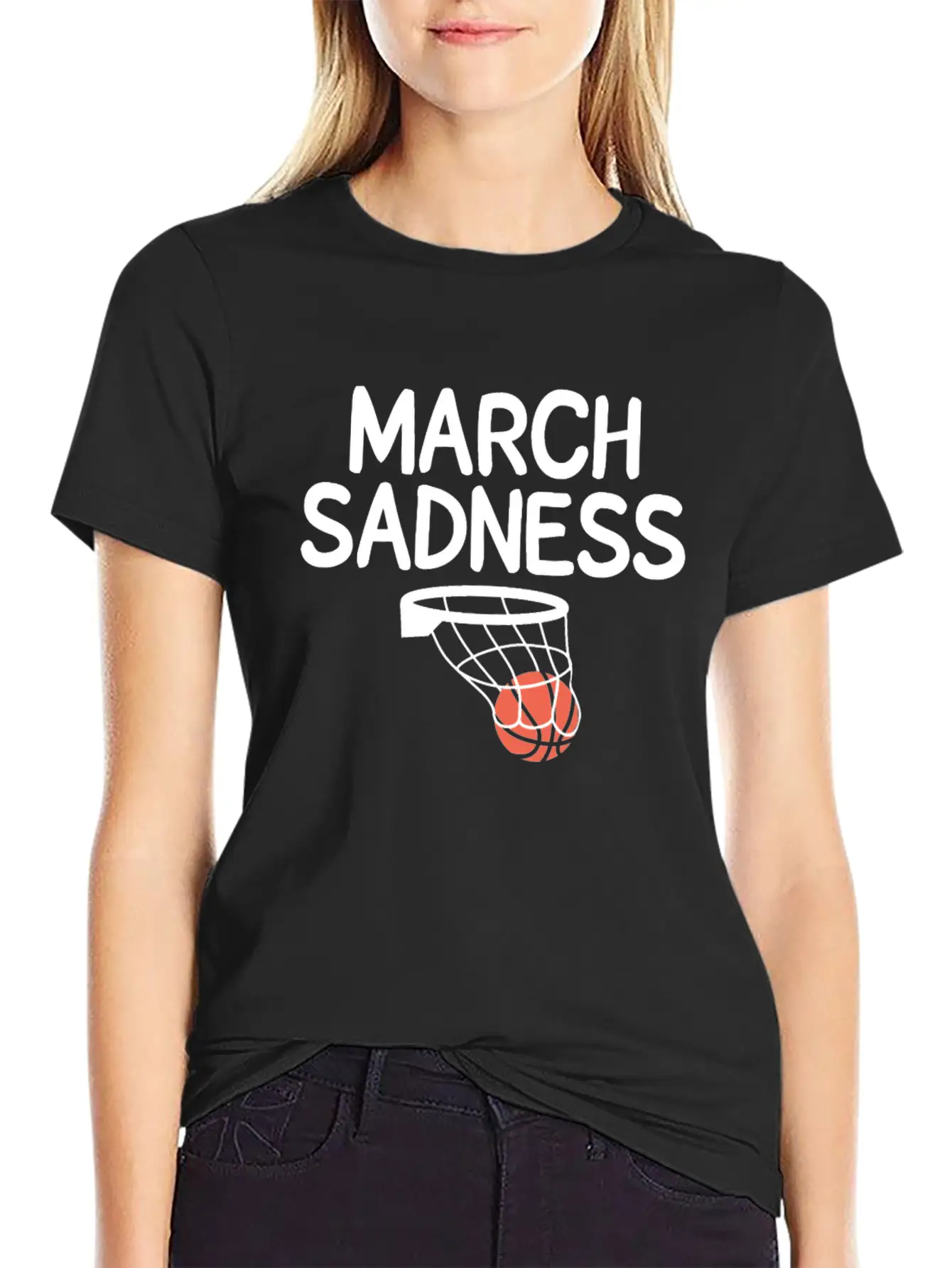 Funny March Sadness Basketball Tournament Outbreak Essential Cotton Tee For Daily Outfits ¨C Unisex Style